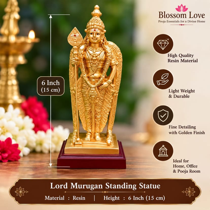 Malaysia Murugar Statue - 6 inch - Image 1