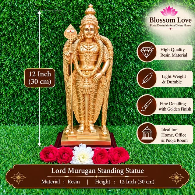 Malaysia Murugar Statue - 12 inch